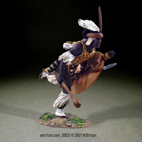 Zulu uThulwana Regiment Charging with Knobkerrie No.1