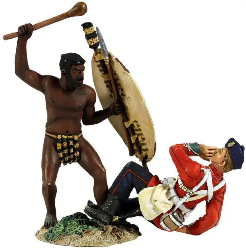 Overwhelmed - Zulu Warrior Attacking British 24th Foot with Knobkerri