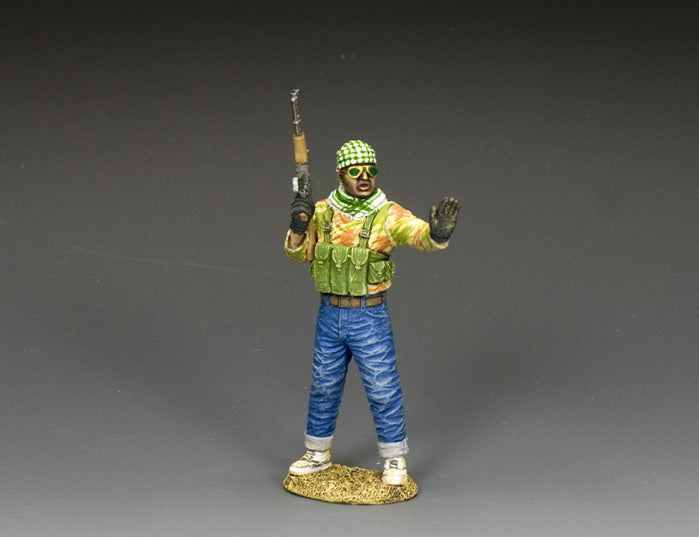 Mogadishu Militiaman Shouting HALT