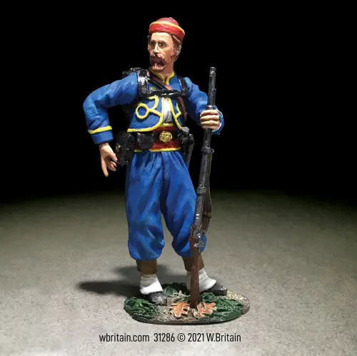Union Infantry 146th NY Zouave Standing Reaching for Cartridge