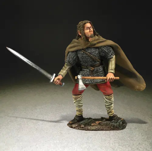 Viking Attacking with sword and axe