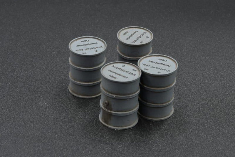 German Fuel Barrels in Early War Grey