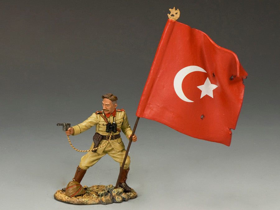 Turkish officer with flag