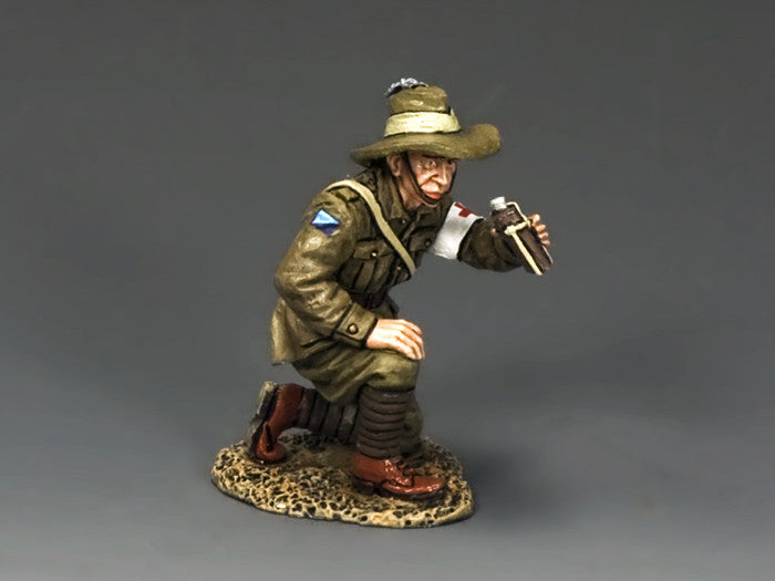 Kneeling medic
