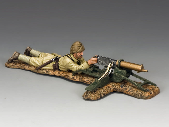 Lying prone Turkish machine gunner