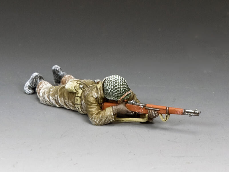 Lying prone rifleman