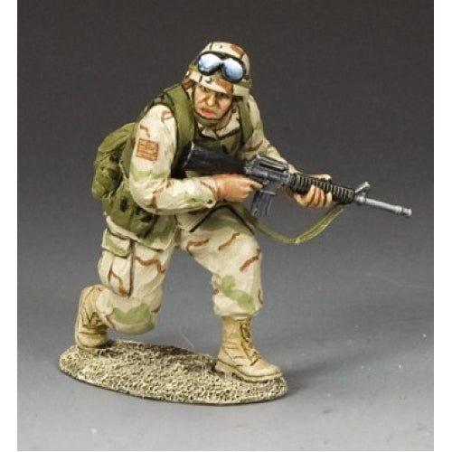 Crouching ranger moving forward