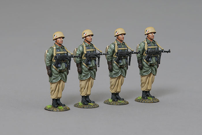 Four Fallschirmjagers in Parachute Rigs - Tropical