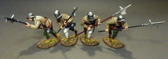 Four Lancastrian Billmen, The Battle of Bosworth Field 1485 (4 pcs)