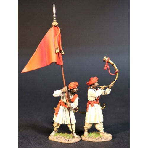 Standard Bearer and Musician, Maratha Infantry