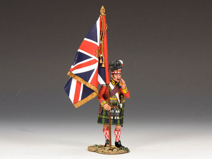 Gordons Highlanders Officer with The Kings Colour