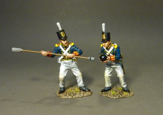 British Foot Artillery Pre-1813, Artillery Crew Loading, White Trousers, (2pcs)