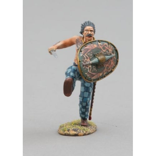 Ancient Briton Barbarian with Green Shield