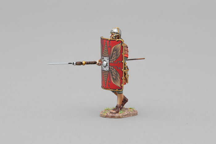 Legionnaire Advancing Pilum Lowered, Wearing Scale Armor