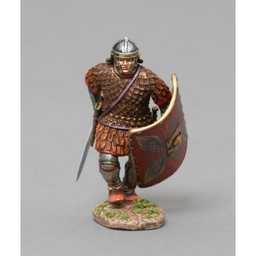 Charging Legionnaire in Scale Armor - Red Shield