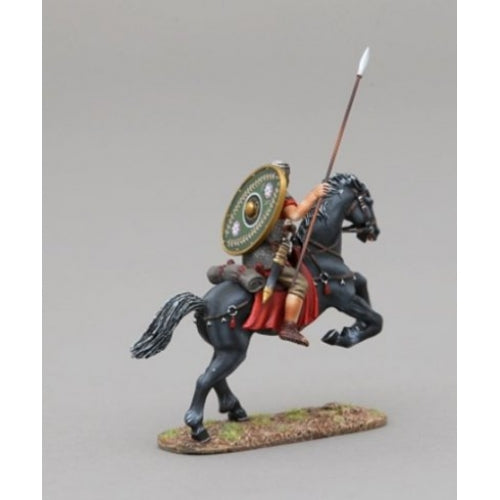 Auxiliary Cavalry Legionnaire on Rearing Horse with Green Ala II Flavia Legion Shield