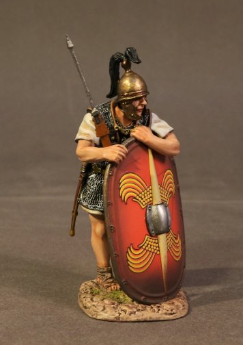 Legionary Leaning on Scutum (Red Shield, 2pcs)