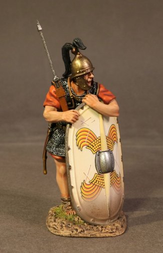 Legionary Leaning on Scutum (White Shield, 2pcs)