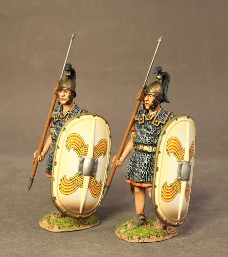 Roman Legionary Advancing with Sword & White Shield