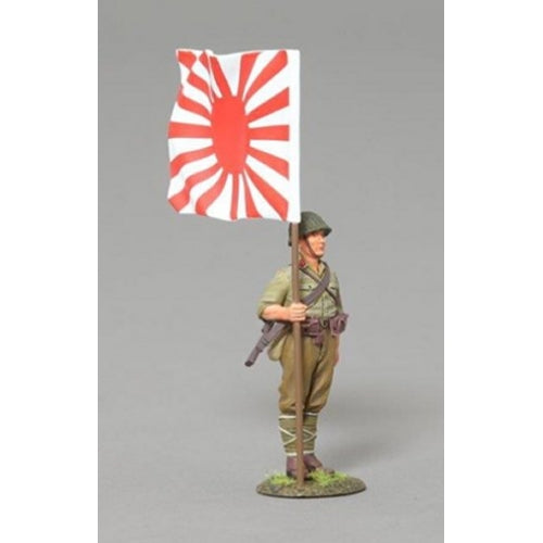 Japanese Flag Bearer Stood to Attention