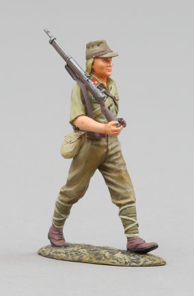 Japanese Soldier Marching Wearing Soft Cap