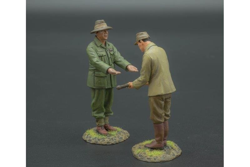 Japanese Officer Surrendering to Australian Officer