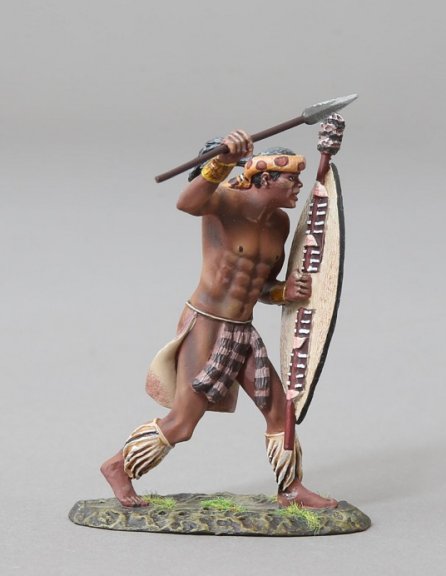 Charging Zulu Warrior with Assegai Raised