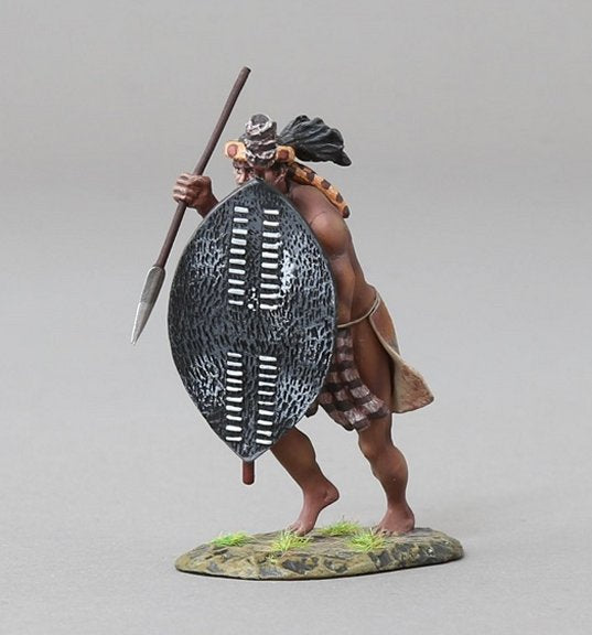 Zulu Warrior Charging with Assegai