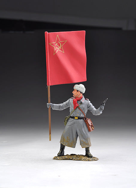 Soviet Officer with Flag