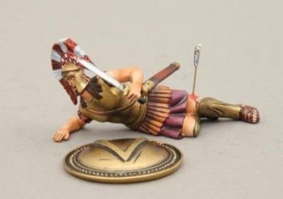 Wounded Officer with Traditional Spartan Shield