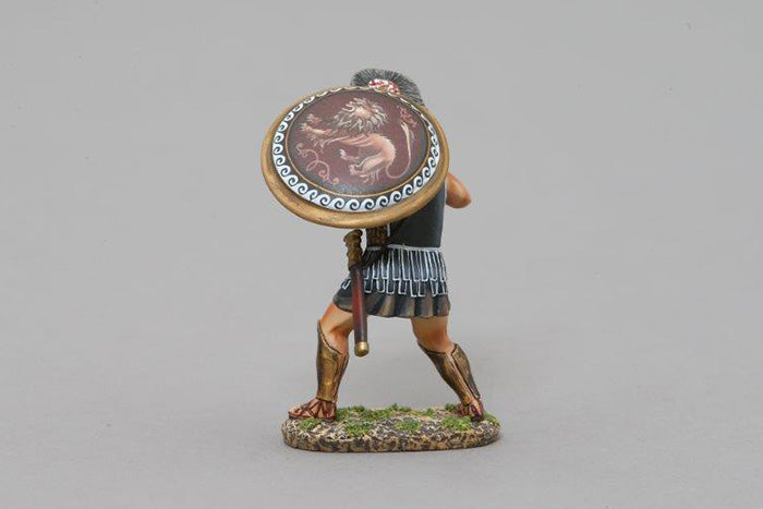 Theban Soldier w/Corinthian Style Helmet - Lion on Red Shield