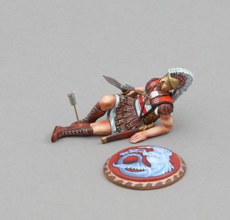 Dying Hoplite with Mythical Hippocampi Seahorse Shield