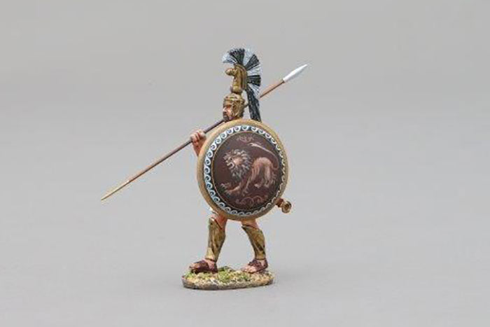 Marching Spartan with Lion Shield
