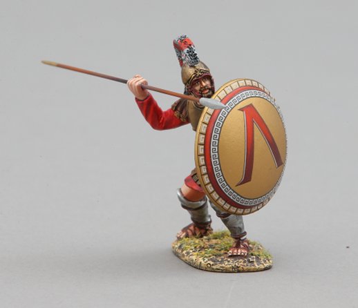 Spartan with Gold and Red Lambda Shield