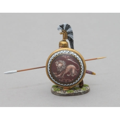 Kneeling Spartan - Lion Shield