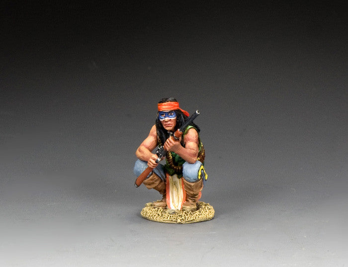 Black Knife Crouching Apache Warrior
