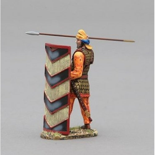 Persian Immortal Throwing Spear - Black & Cream Wicker Shield