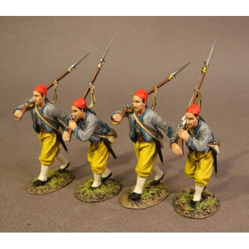 Four infantry Advancing, South Carolina Zouave Volunteers
