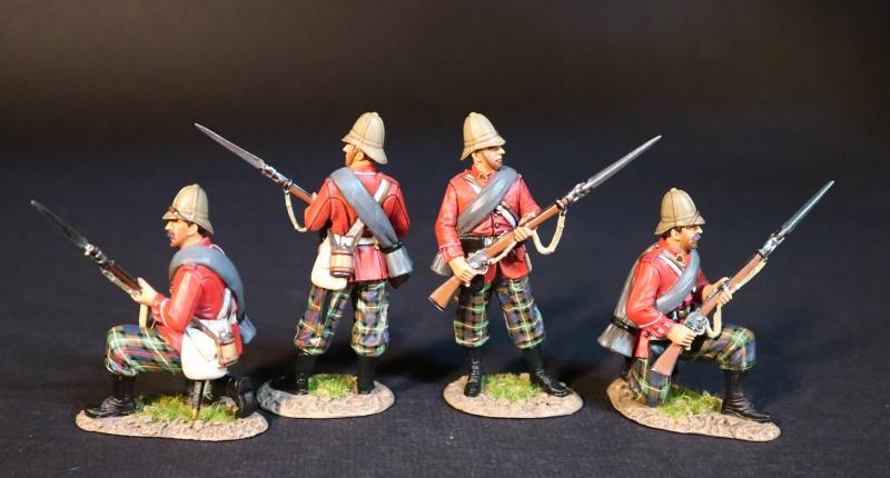 Four Highlanders (2 standing ready to fire, 2 kneeling ready to fire), 91st Regiment (Princess Louise's Argyll Shire Highlanders)